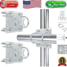 2 Sets of Durable Mast Clamp Brackets for Secure Weatherproof Mounting Solutions