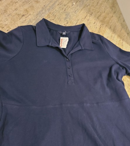New! Lands End Womens Size L Navy Blue Polo Dress Short Sleeve Knee Length - Picture 8 of 13