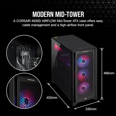 Corsair Vengeance Gaming PC Liquid Cooled Intel Core i7 147000k-MSI GeForce 4090