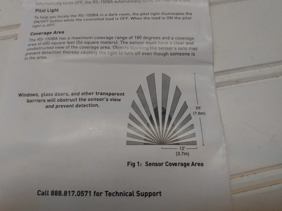 Sensor de ocupación de energía con tapón de vatios RS-150BA-W 120/0-600 W Inca/Flo/Ventilador Foto 4 de 4