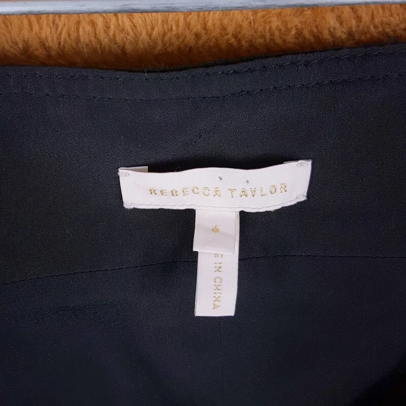 REBECCA TAYLOR Pants Womens Size 6 Black Skinny High Waisted Velvet Velveteen - Image 2 of 4