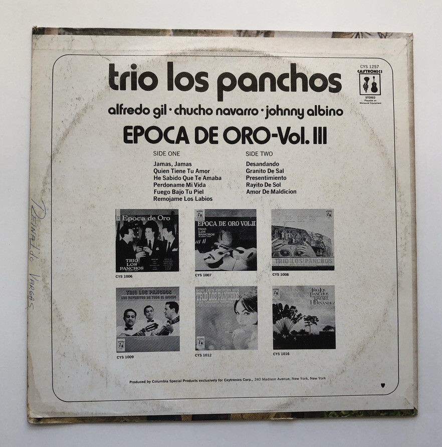 Trio Los Panchos Epoca De Oro Vol. III Bolero CAYTRONICS CYS