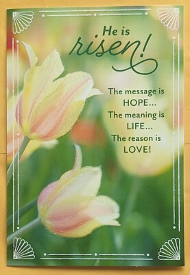 ''He Is Risen!'' Happy Easter Greeting Card (+ Envelope 5x7'')