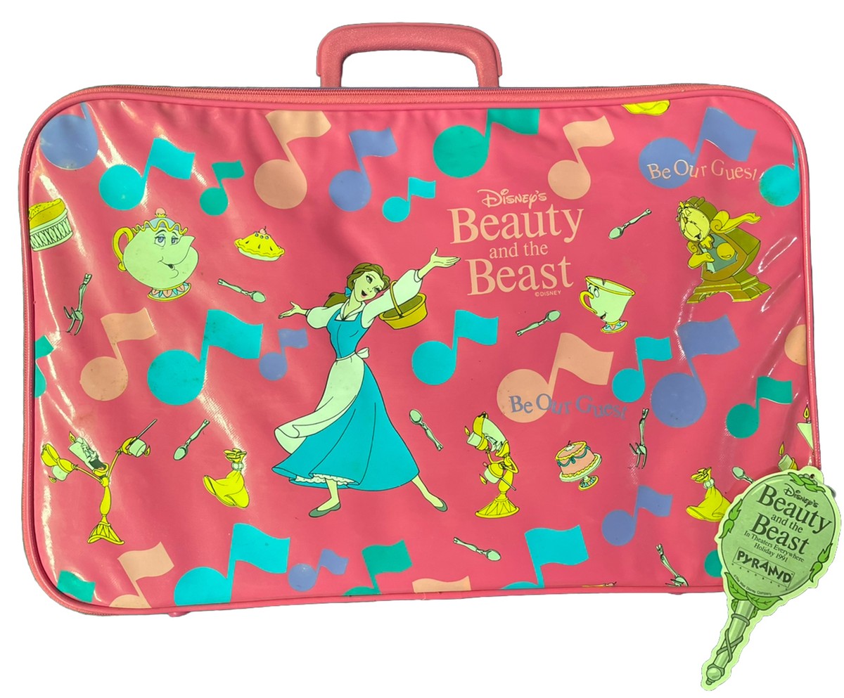 Vintage Disneys Beauty And The Beast Suitcase Luggage Pyramid 90s