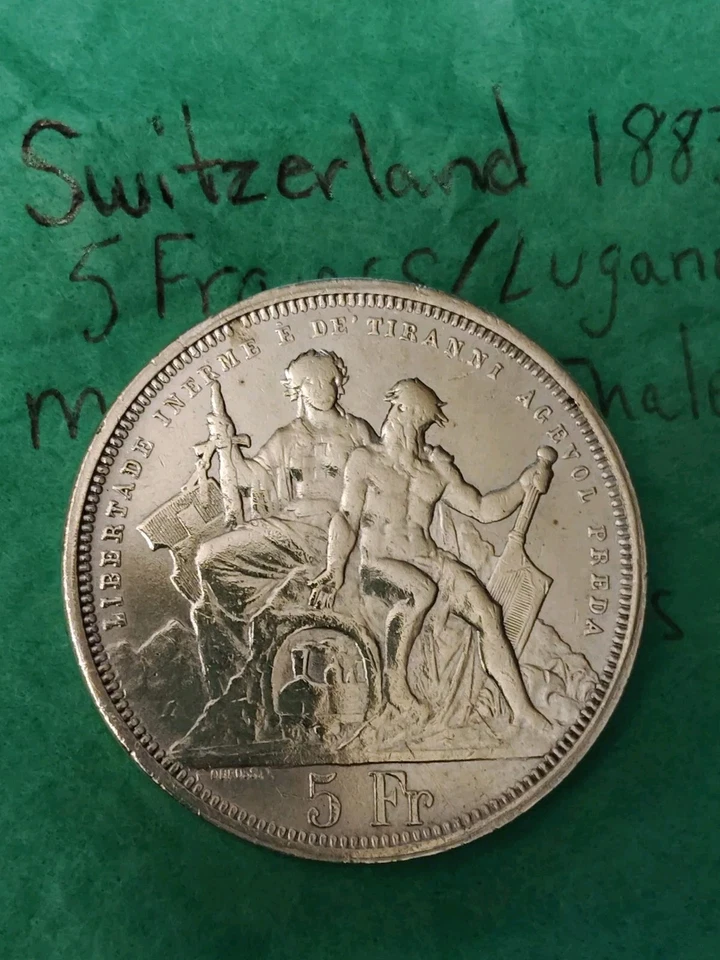Switzerland Federal State 1883 Solid Silver Commemorative MedalThaler 26.2 Grams - Image 2 of 4