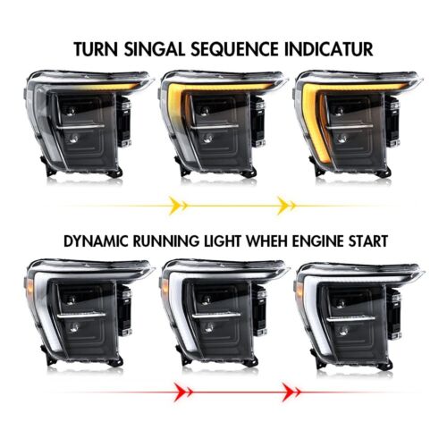 Faros LED para Ford F150 2021-2023 luces traseras DRL animación proyector lámpara - Imagen 6 de 24