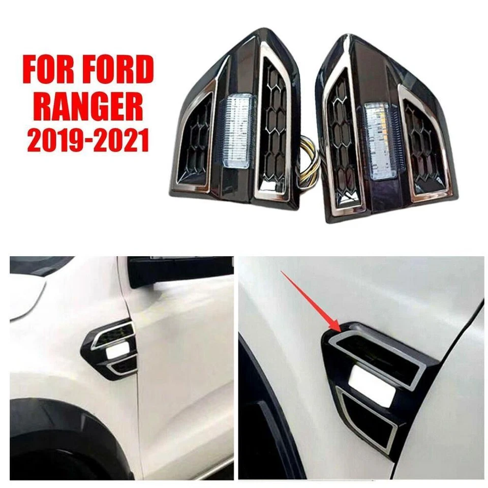 2Pcs Side Air Vent Fender Turn signal Light DRL Lamps For Ford Ranger 2019-2021 - Изображение 4 из 4