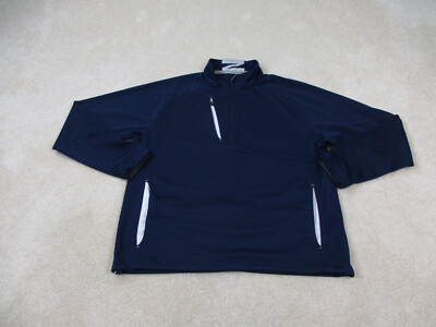 Zero Restriction Sweater Mens Large Blue White Pullover Golf Quarter Zip Adult