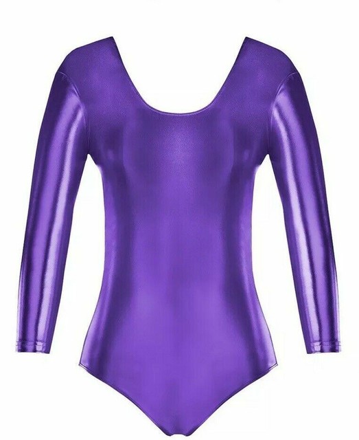 Amscam Adult Purple Bodysuit Metallic Shiny Halloween Costume Small