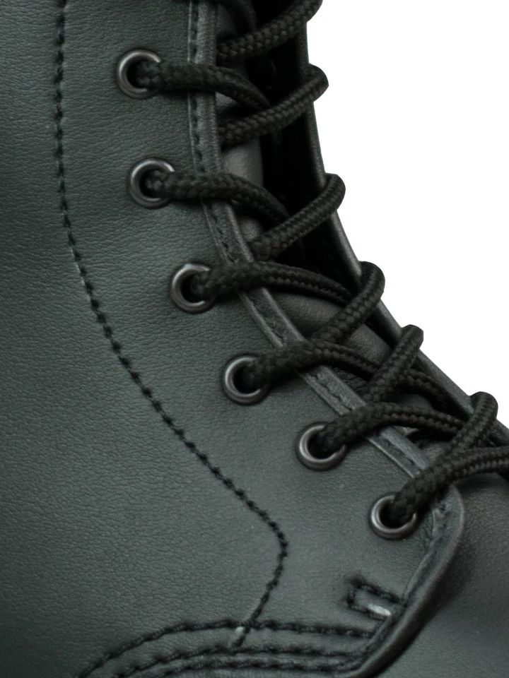 Alpha London 8 agujeros barco negro vegano | imitación cuero suela cámara aire 5040 Foto 2 de 4