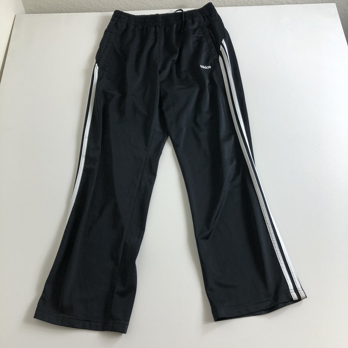 Adidas Mens Size Large Black & White Track Pants | eBay