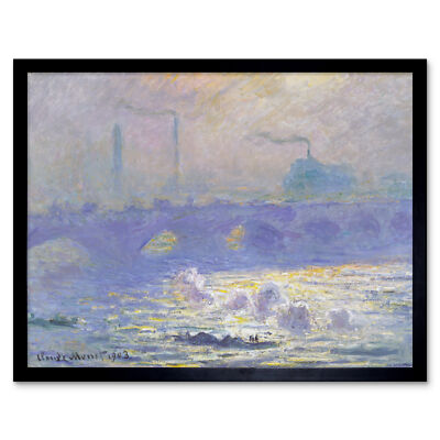 Claude Monet Waterloo Brücke Kunstdruck gerahmt 12x16