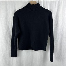 Other Stories Black Mock Neck Cozy Wool Blend Sweater Womens XS Minimalist