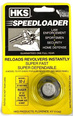 HKS 32J Speedloader 32 H&R Mag Ruger SP101 & LCR32*Taurus 73/74*S&W 432 6 Shot