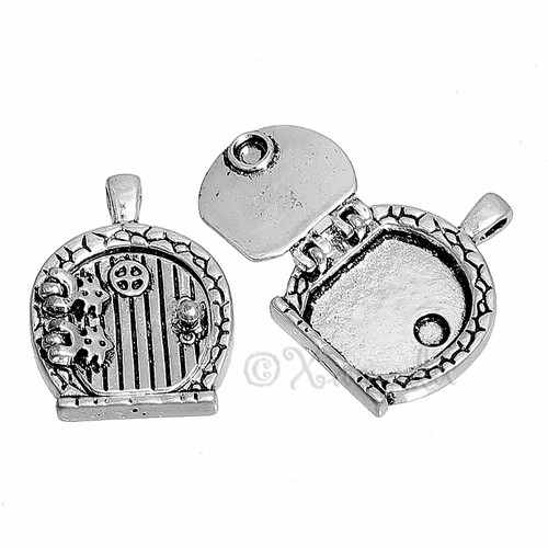 Colgante de placa de plata antigua Hobbit Door El Señor de los Anillos C2627 - 1, 2 o 5 piezas - Imagen 3 de 3