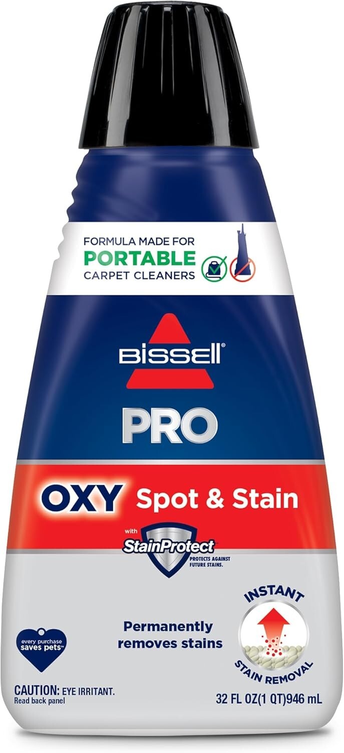 Bissell Professional Spot and Stain + Oxy Portable Machine Formula, 32 oz, Singl