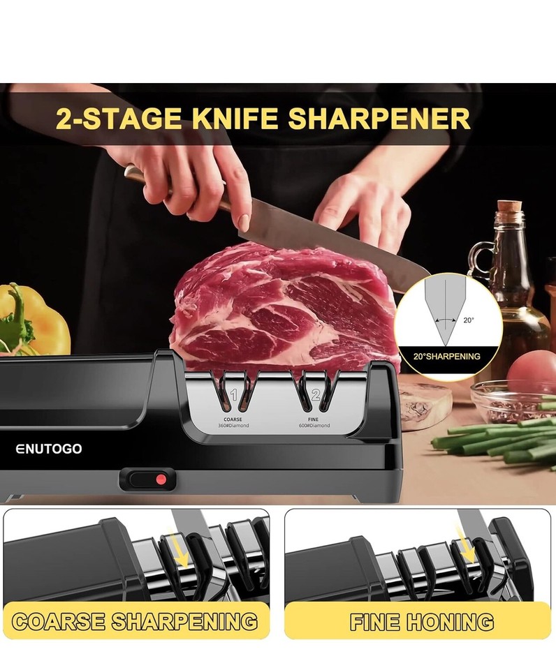 Electric Knife Sharpener, Professional 2Stages Knife Sharpeners eBay