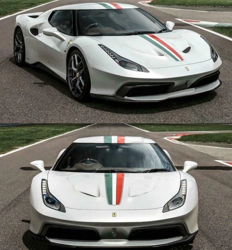 Graphics Racing Stripe Car Sticker Tricolor Italy Flag Decal For Ferrari 488 458 - Picture 3 of 5