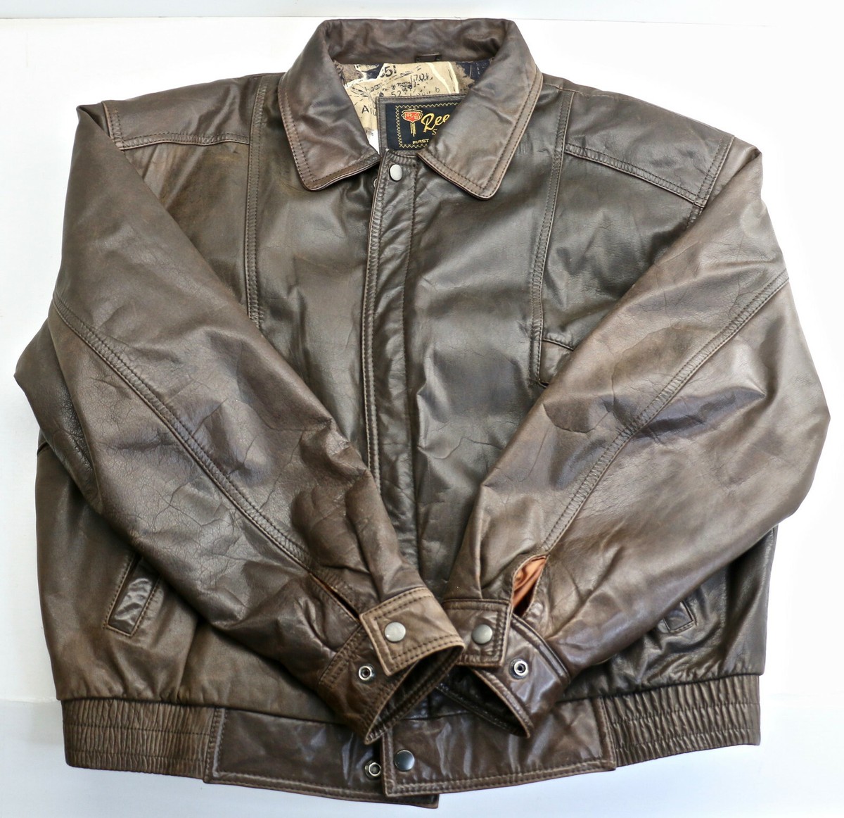 ▪️70’s【REED】 LEATHER JACKET Vtg 70's Reed Mens Black Soft Leather Jacket 44 Leisure