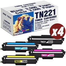 TN221 TN225 Toner Cartridge Set for Brother TN 221 MFC-9130CW (4 Pack)