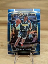Bones Hyland 2021-22 Panini Select Blue Silver Prizm Concourse Denver Nuggets