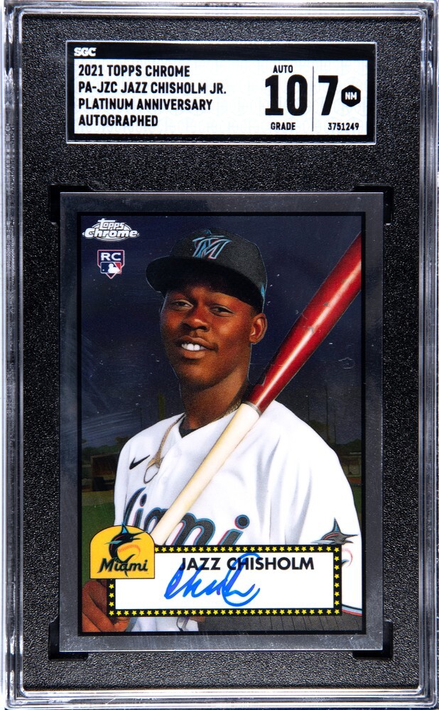 2021 Topps Chrome Platinum Anniversary - Autographs Jazz Chisholm RC SGC 10/7