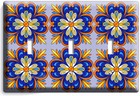 MEXICAN TALAVERA TILE LOOK 3 GANG LIGHT SWITCH PLATE KITCHEN FOLK ART ROOM DECOR