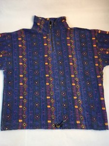 mens patterned fleece pullover