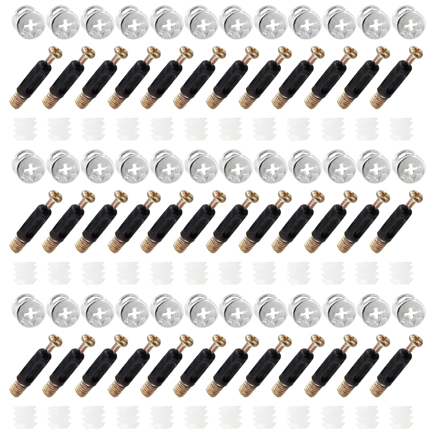 36 Sets 3-In-1 Furniture Connecting Kit, M6 X 35Mm Cam Screw Dowel Screws, 15Mm