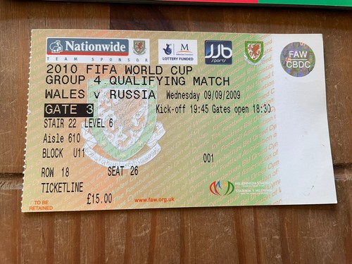 WALES V RUSSIA FOOTBALL PROGRAMME + MATCH TICKET. 09/09/09. NEW & UNUSED - Picture 3 of 10