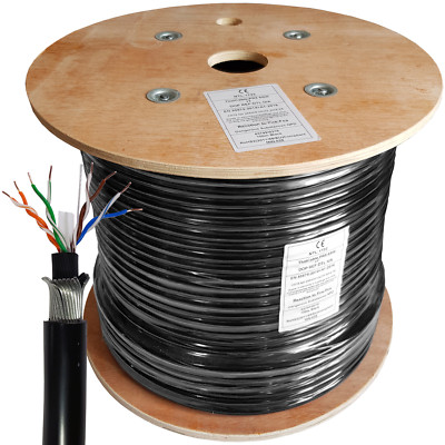 100m CAT6 SWA Stahl gepanzertes UTP-Kabel Direct Burial Outdoor HDPE 23 AWG Kupfer