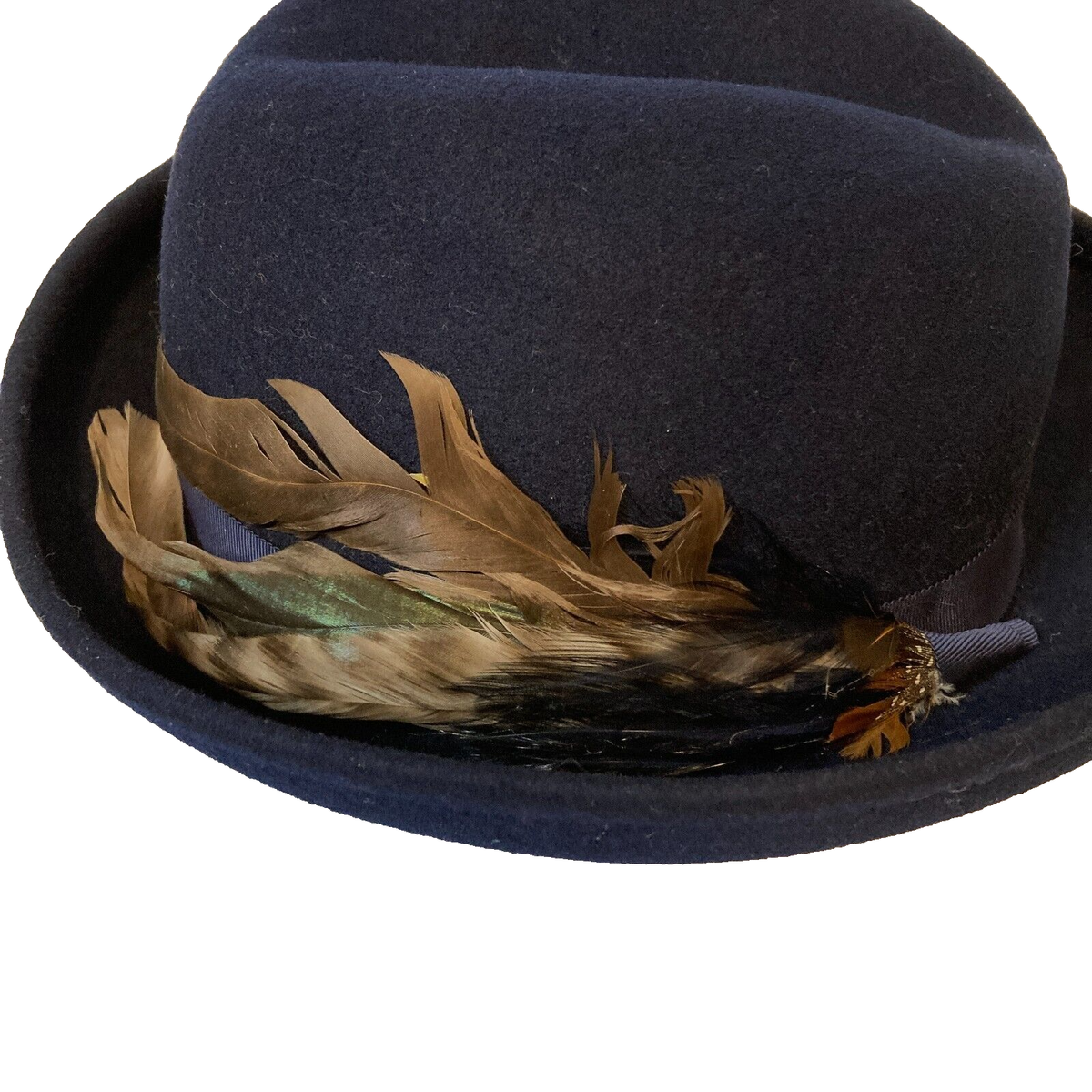 Womens Blue Hat Doeskin 100% Wool Felt George Bollman Co ✨ 1960s–1970s Black Doeskin Felt Hat ✨ A classic vintage  main image 3