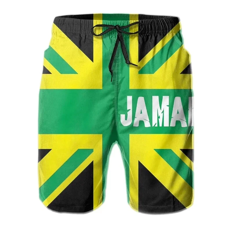 Men's 3d Printed Jamaican Flag colour Shorts. Size XL