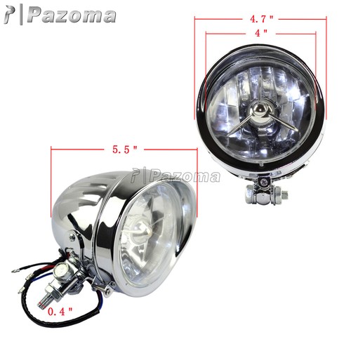 4.5'' Motorcycle Round Headlight Headlamp Universal For Harley Chopper Bobber - Picture 11 of 12