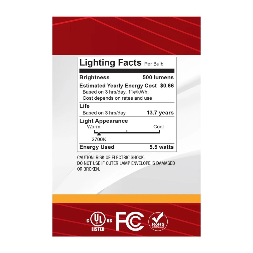Satco S12541 - 5.5 Watt LED G25 Bulb - Silver Crown - 2700K (2, 6, OR 12 Pack) - Image 4 of 4