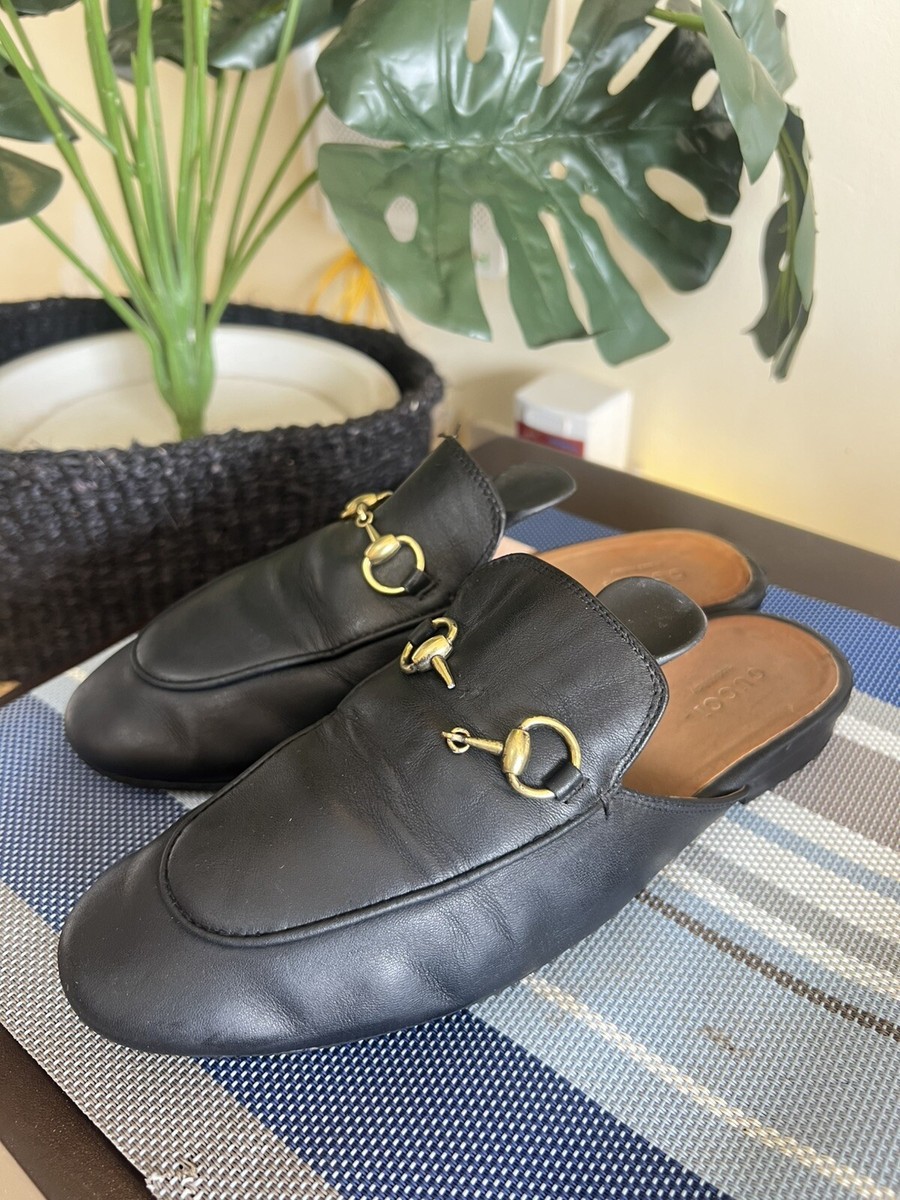 Gucci 423513 Princetown Womens Leather Slip On Loafers EU 36 || US