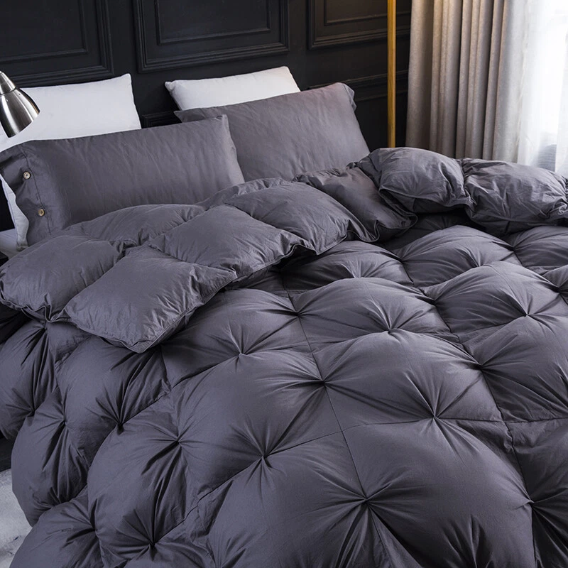 SNOWMAN Goose Down Comforter Pinch Pleat Duvet Insert 750FP,1200TC Cotton  - Image 4 of 4