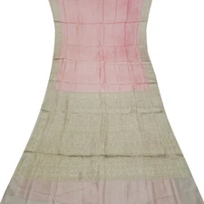 Namaste Vintage Pink Sarees 100% Pure Silk Woven Indian Sari 5YD Craft Fabric