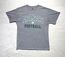 Vintage PSU Portland State Vikings Football T-Shirt Heather Gray Mens Size M