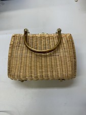 Vintage 1960  s/1970  s Wicker Straw Handbag Made In British Hong Kong
