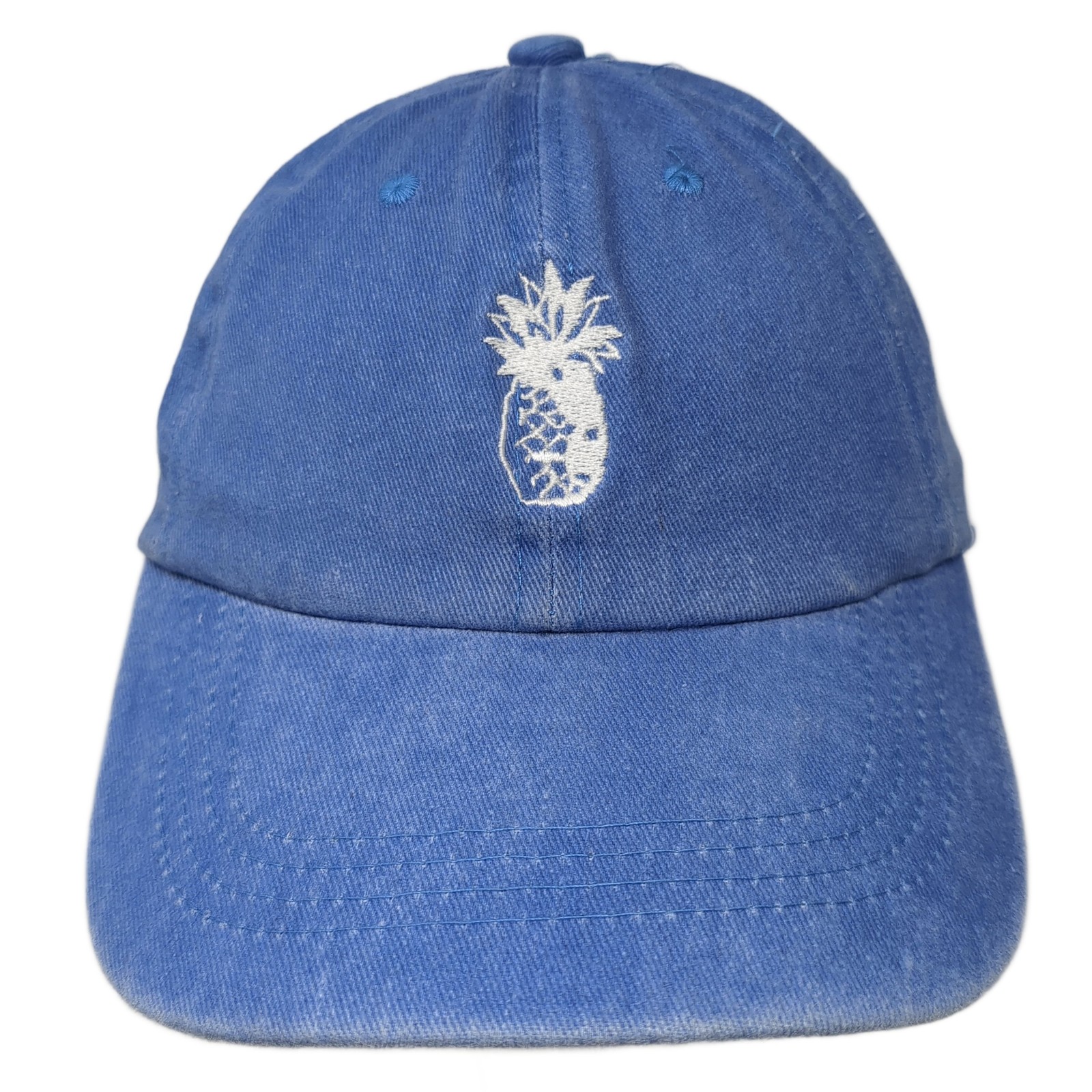 Embroidered Pineapple Slideback Baseball Cap Blue… - image 1
