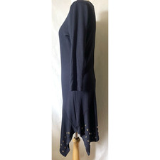 Michael Kors Women's Navy Blue Dress Size Medium Long Sleeve Detail