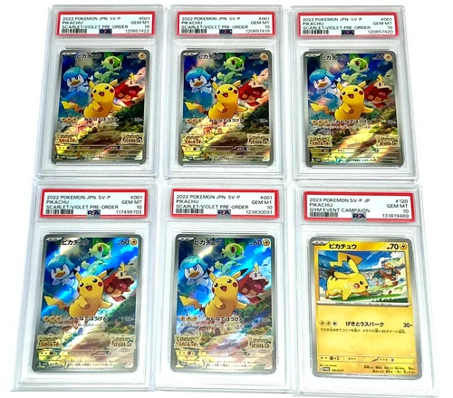 New ListingPSA 10 PIKACHU SET of 6 Pokemon Japanese 2022 001/SV-P 2023 120/SV-P Gem Mint