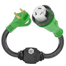 Overload Protector 30 Amp to 50 Amp RV Adapter Cord with Circuit Breaker,