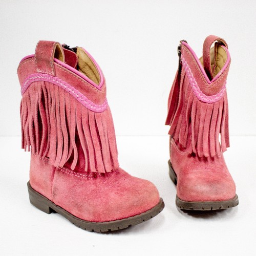 Stivali western Smoky Mountain bambino Hopalong rosa pelle scamosciata bambini taglia 6 - Foto 3 di 10