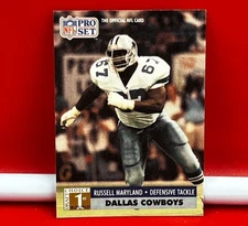 1991 NFL Pro Set Collector Football Card Cowboys Russell Maryland #730