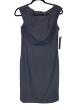 Mossimo Little Black  Dress Evening Cocktail Stretch Lined Pleated Midi Size 6