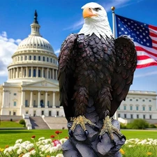 Bald Eagle Statue Outdoor - Large American Eagle Figurine for Garden, Yard......