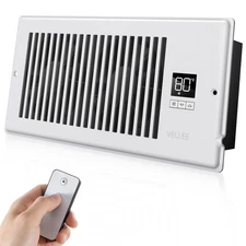VELLEE Quiet Register Booster Fan Fits 4" x 10" (DUCT OPENING CUTOUT), 10-Spe...