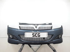 VAUXHALL ASTRA H MK5 COUPE FRONT BUMPER WITH GRILLES & FOGS BLUE 2004-2011